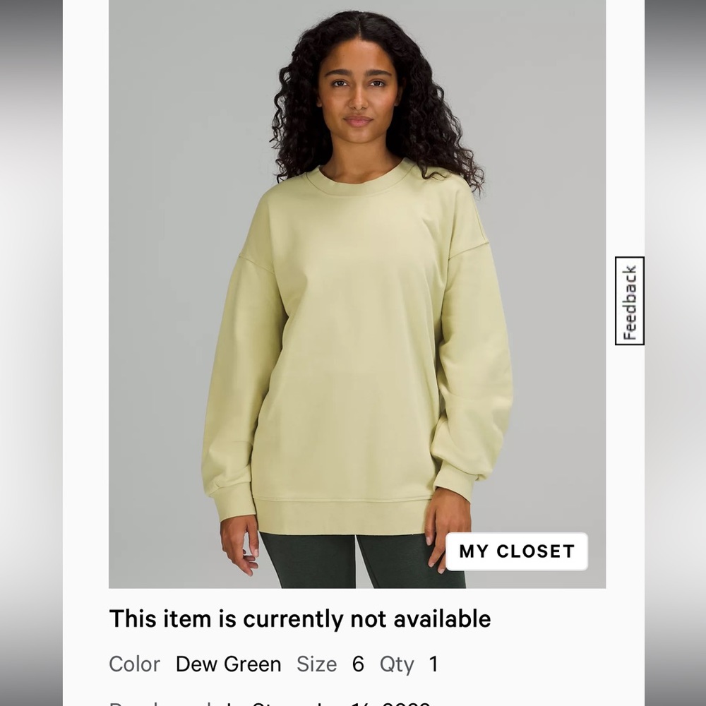 Lululemon oversized crew sweatshirt
